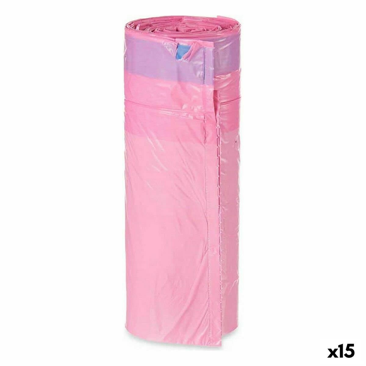 Bolsas de Basura Rosa Polietileno 30 L Perfumado Autocierre 15 Unidades