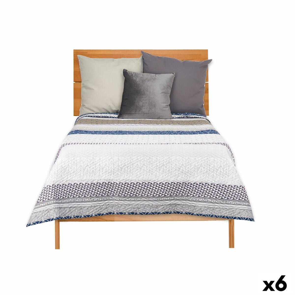 Colcha Reversible Gift Decor Azul Blanco Gris 180 x 260 cm 260 x 0,3 x 180 cm Hexágonos (6 Unidades)