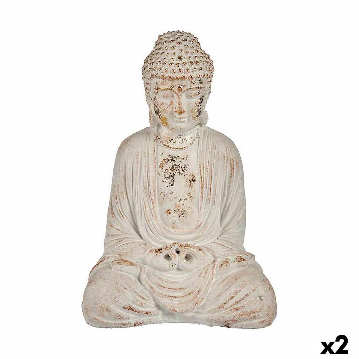 Figura Decorativa para Jardín Ibergarden Poliresina Buda 22,5 x 40,5 x 27 cm (2 Unidades)