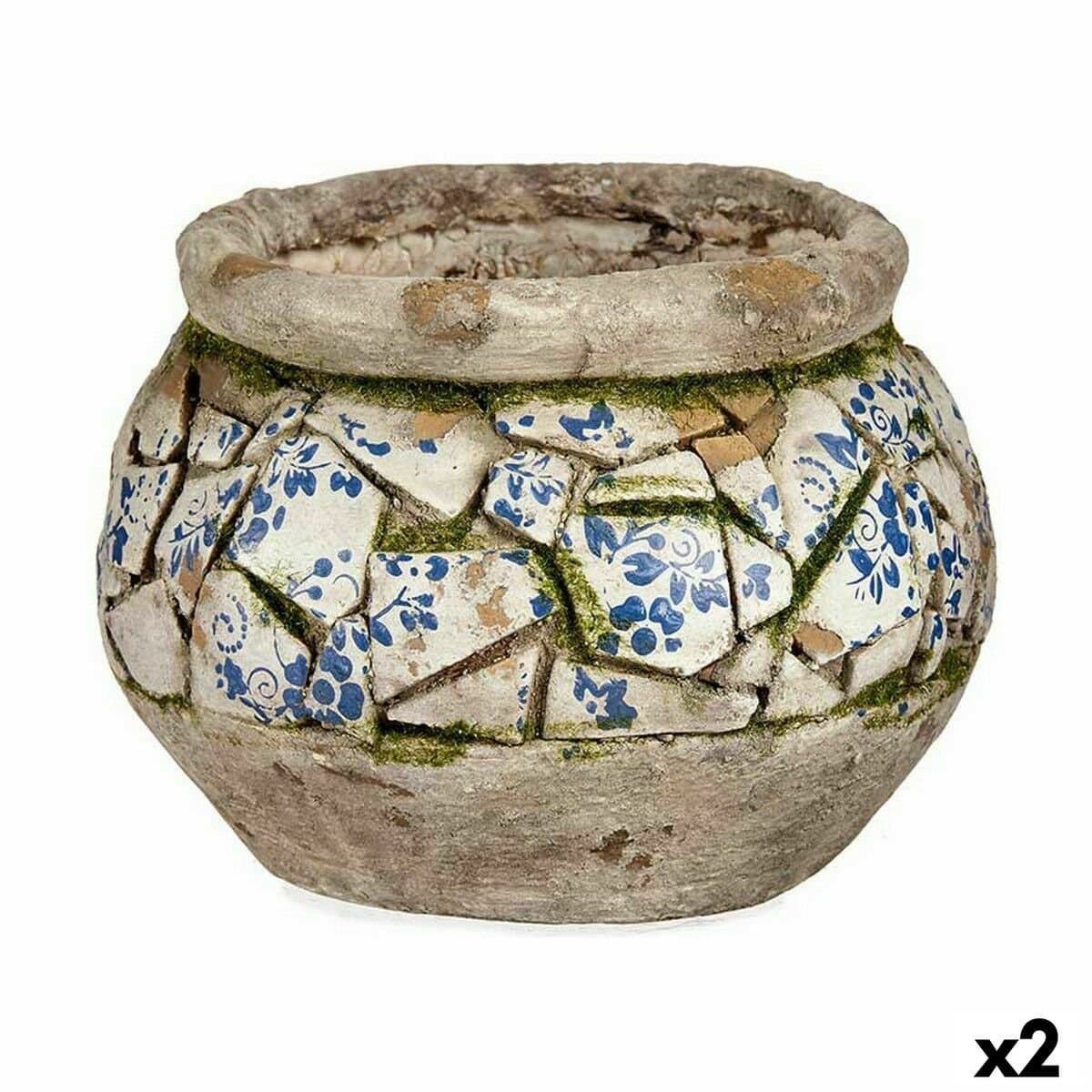 Figura Decorativa para Jardín Ibergarden Poliresina Jarrón 28 x 19,5 x 28 cm (2 Unidades)