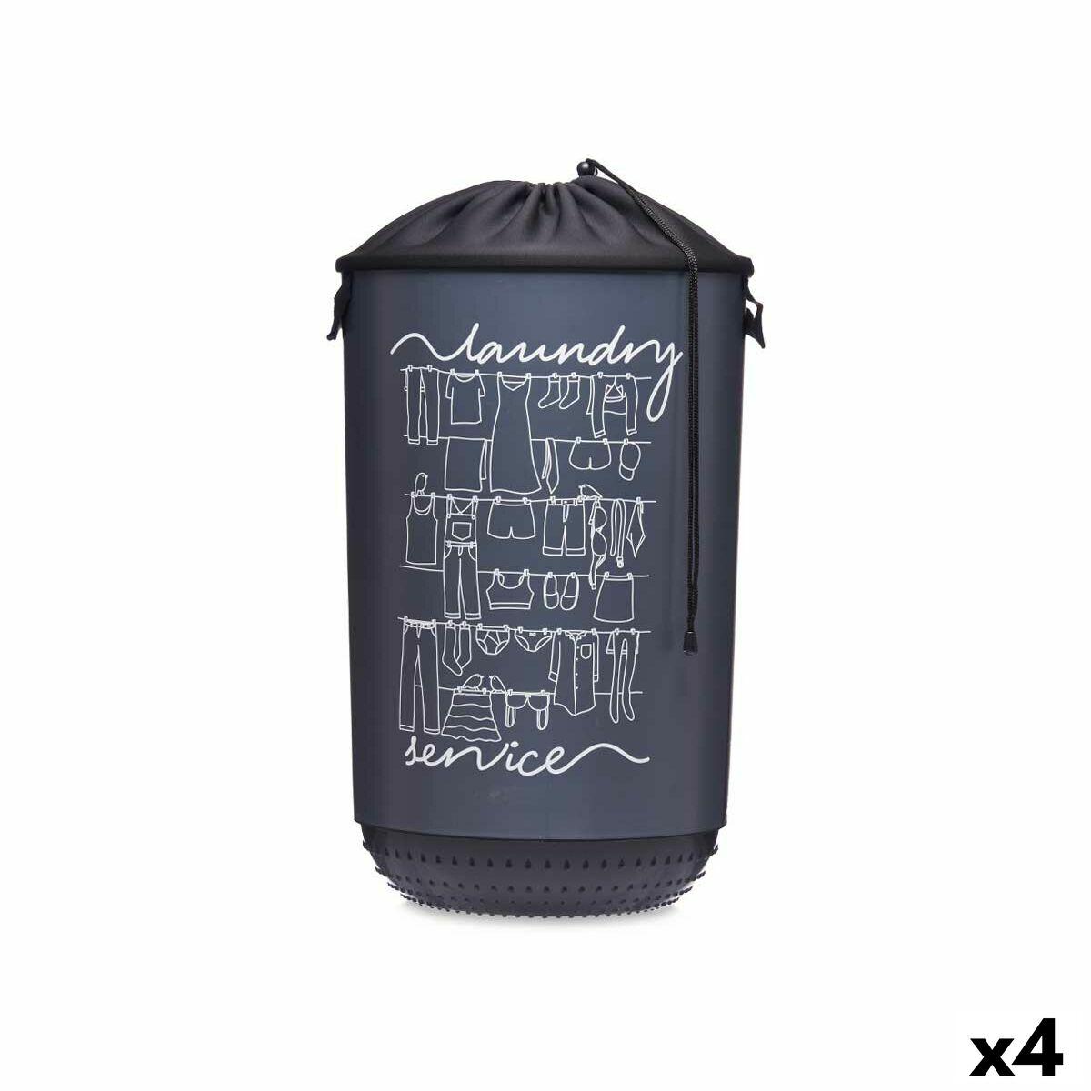 Cesto para la Ropa Kipit Laundry Sevice Azul oscuro Tela Plástico 40 L 34 x 52,5 x 34 cm (4 Unidades)