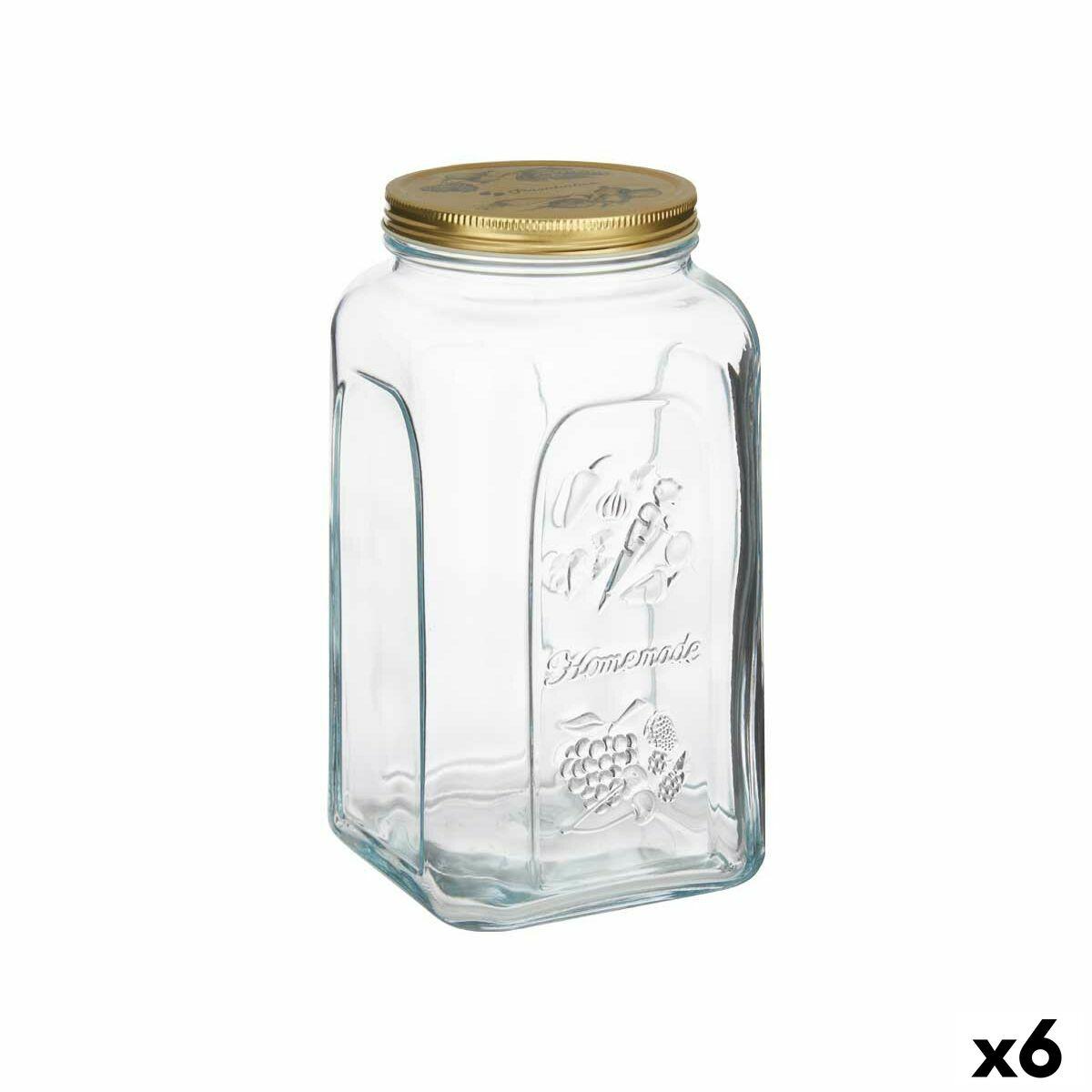 Tarro Pasabahce Homemade Transparente Dorado 3 L (6 Unidades)