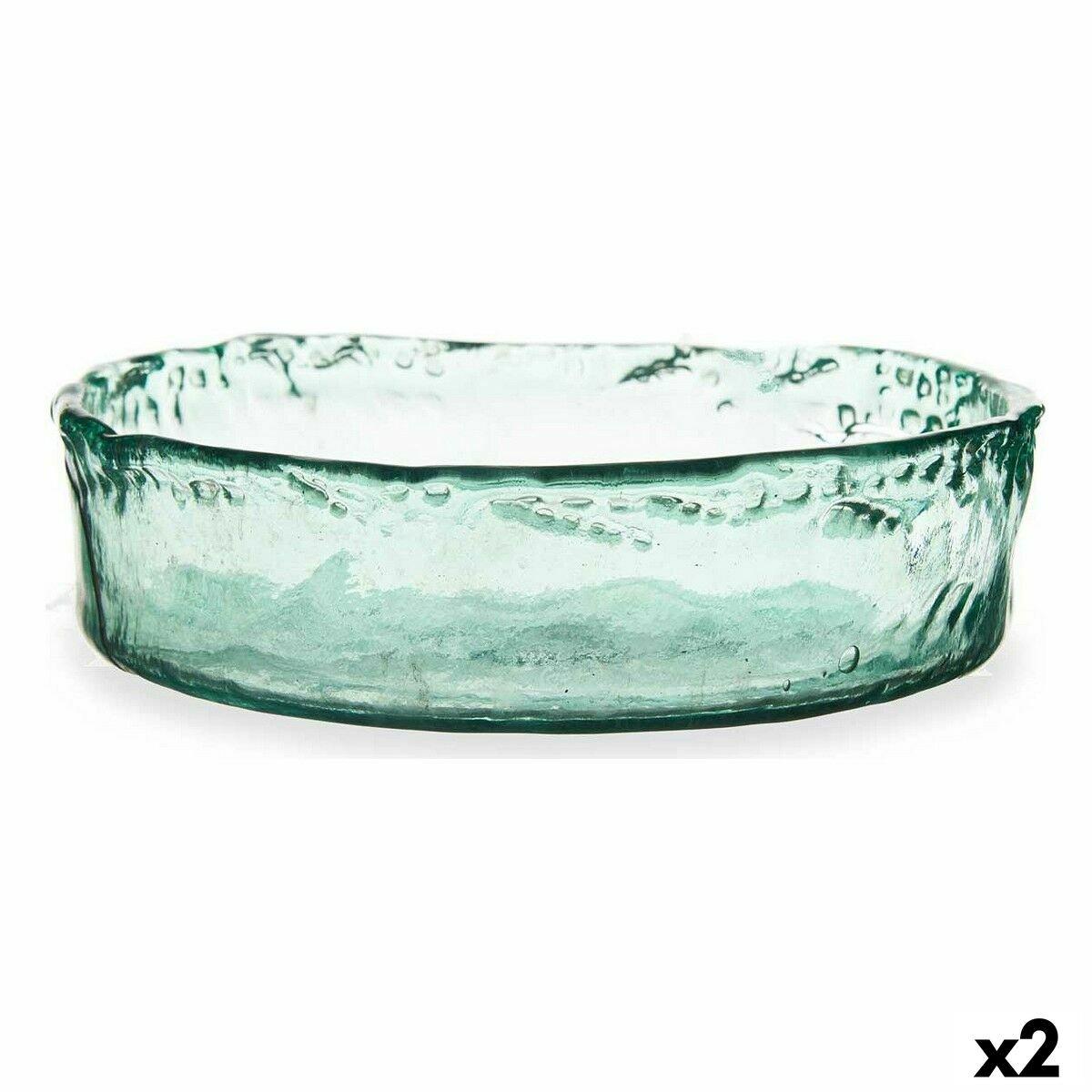 Centro de Mesa Gift Decor Transparente Cristal Cristal reciclado 30 x 8 x 30 cm (2 Unidades)