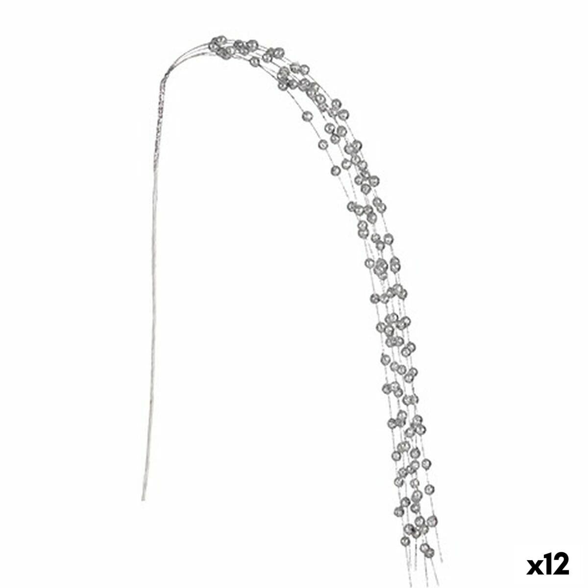 Rama Krist+ Plateado Bolas 140 cm (12 Unidades)