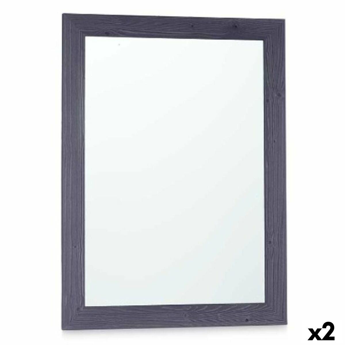 Espejo de pared Gift Decor Azul 60 x 80 cm 60,4 x 80,4 x 2 cm Madera MDF Rectangular (2 Unidades)