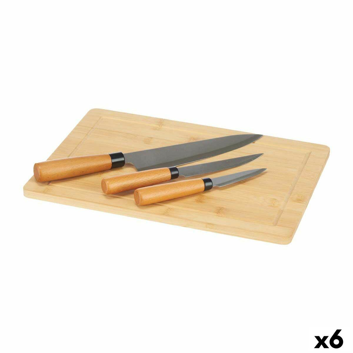 Set de Cuchillos Kinvara Marrón Bambú Tabla de cortar Queso (6 Unidades)