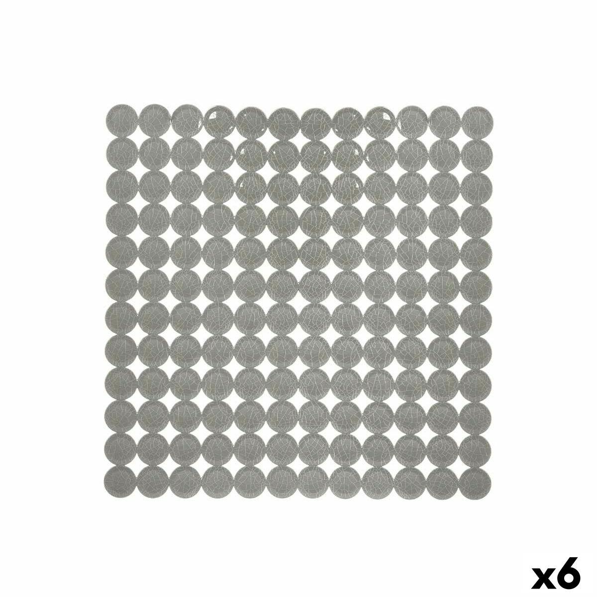 Alfombrilla Antideslizante para Ducha Berilo Gris PVC 54 x 54 x 1 cm 6 x 55 x 6 cm (6 Unidades)