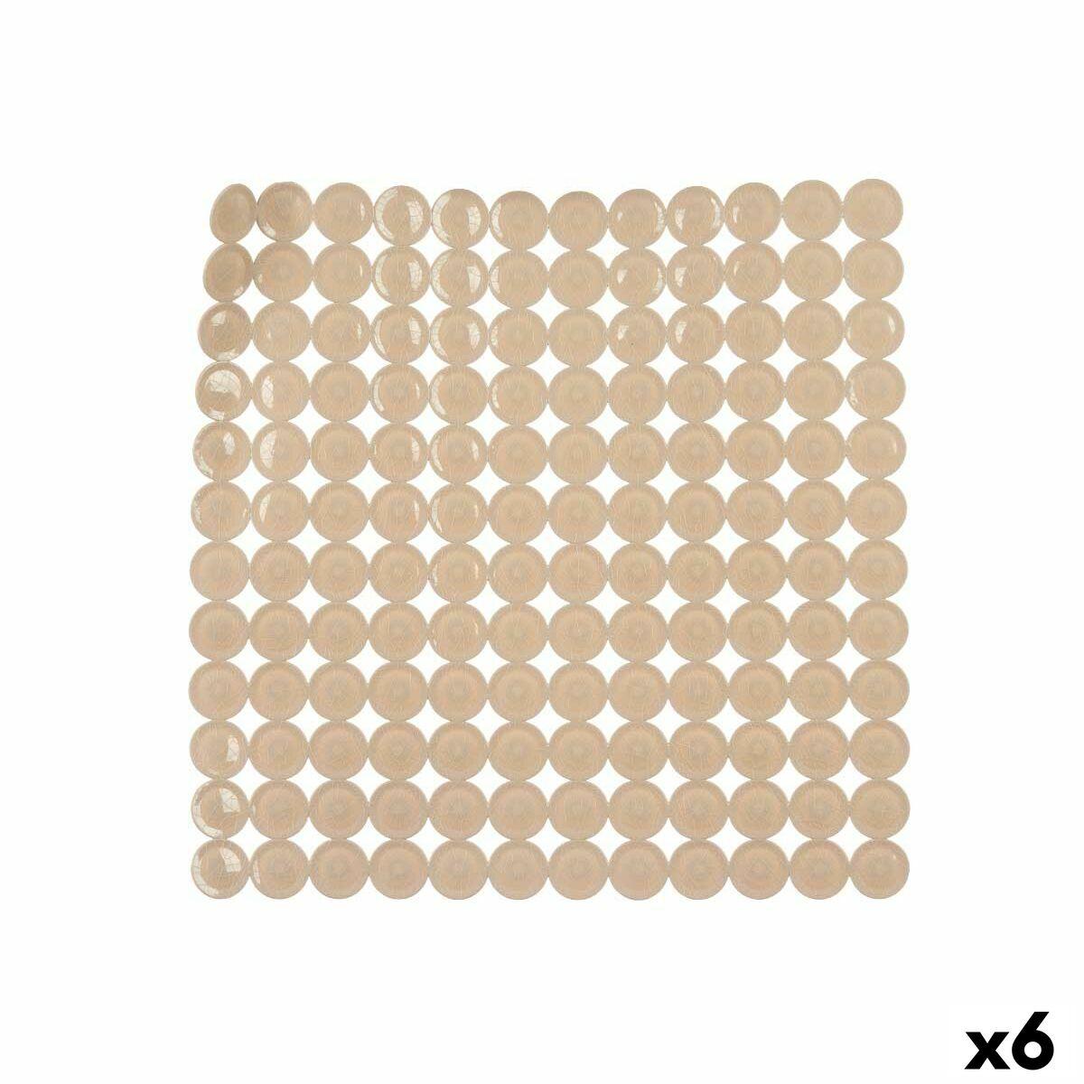 Alfombrilla Antideslizante para Ducha Berilo Beige PVC 54 x 54 x 1 cm 6 x 55 x 6 cm (6 Unidades)