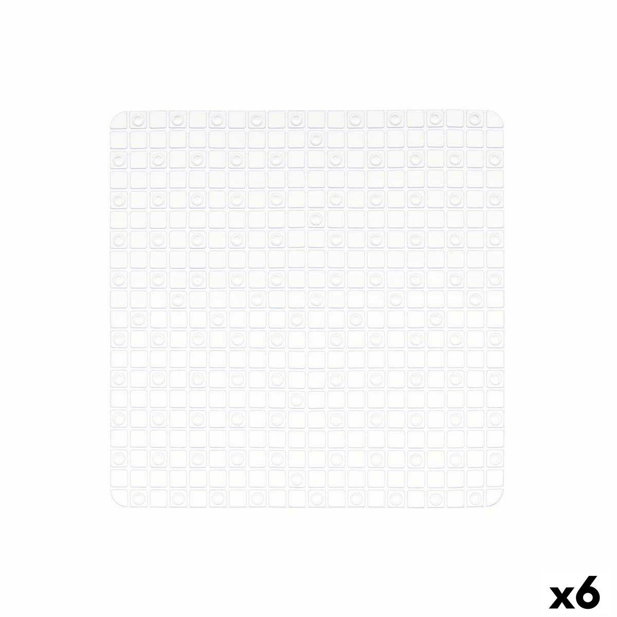 Alfombrilla Antideslizante para Ducha Berilo Transparente PVC 6 x 50 x 6 cm 50,3 x 50,3 x 0,7 cm Cuadros (6 Unidades)