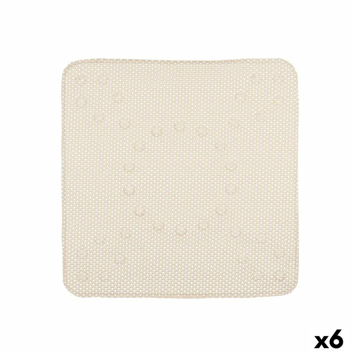 Alfombrilla Antideslizante para Ducha Berilo Beige PVC 53 x 52,5 x 1 cm (6 Unidades)