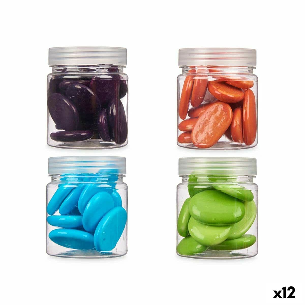 Piedras Decorativas Gift Decor Azul Verde Morado Naranja 280 g (12 Unidades)