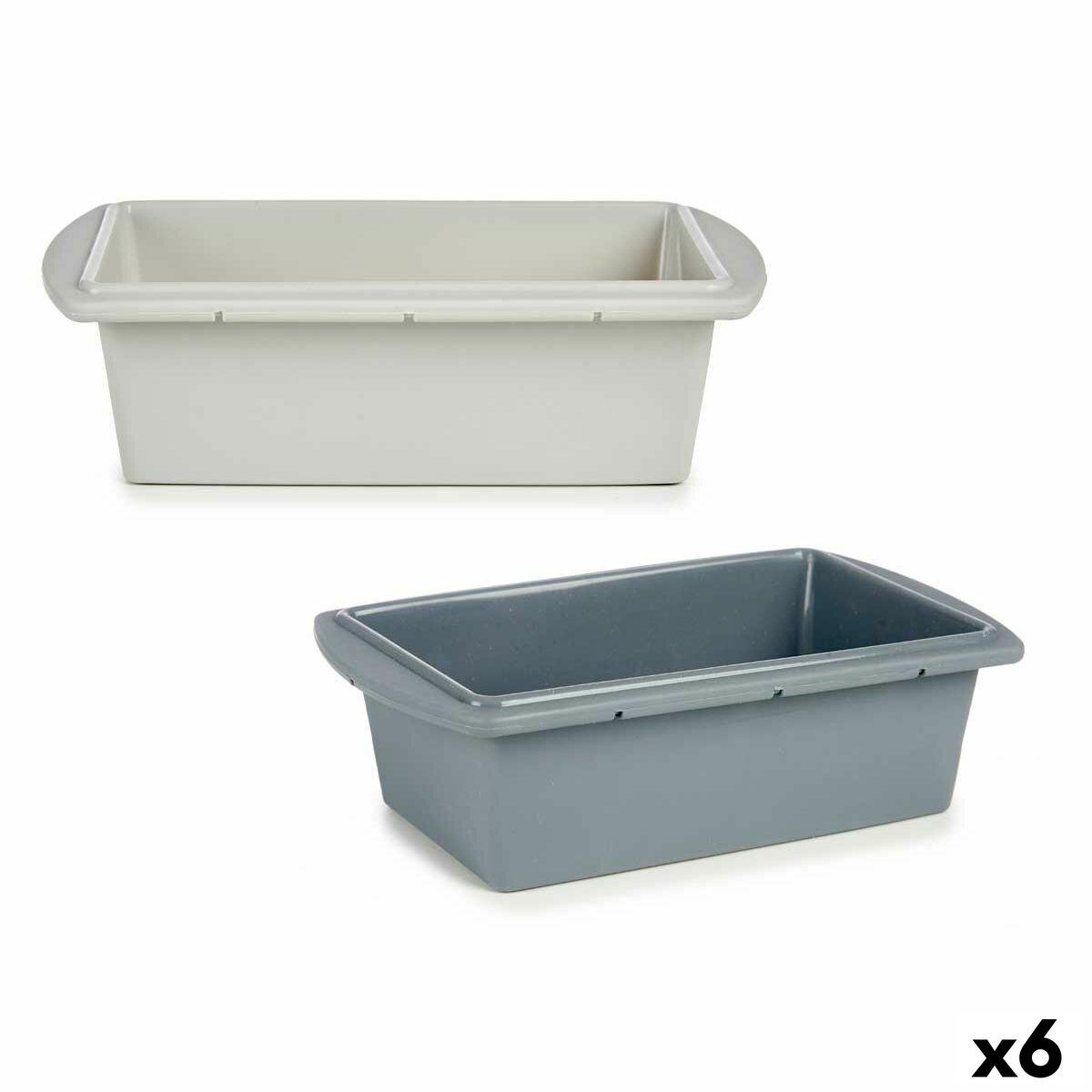 Molde para Repostería Kinvara Gris claro Gris oscuro Silicona 1,5 L 16 x 7 x 27,5 cm Bizcocho (6 Unidades)