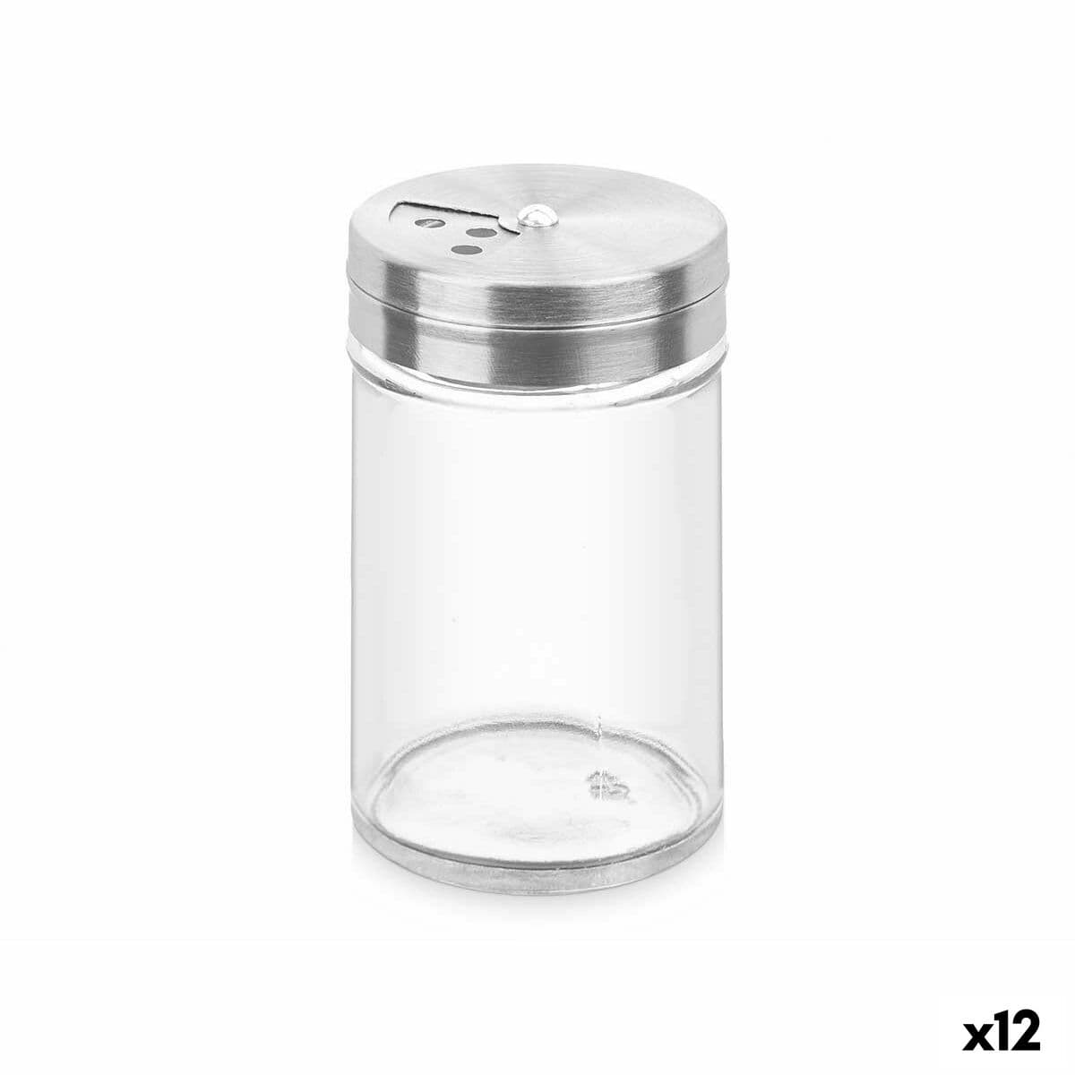 Especiero Vivalto 5 x 8,5 x 5 cm Transparente Plateado (12 Unidades)