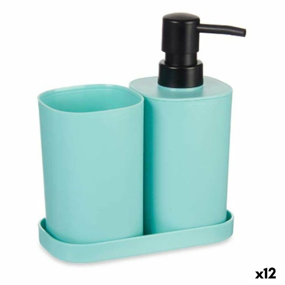 Set de Baño Berilo Negro Verde Polipropileno (12 Unidades)