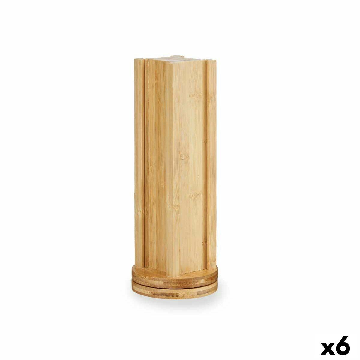 Soporte para 20 Cápsulas de Café Kinvara Bambú 11 x 34 x 11 cm 11 x 11 x 34 cm Giratorio (6 Unidades)
