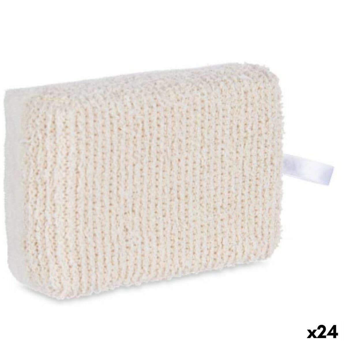 Esponja Corporal Berilo Blanco Beige 14 x 5 x 9 cm (24 Unidades)