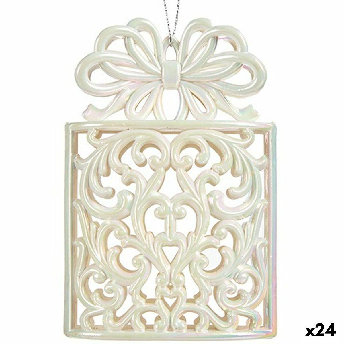 Adorno Navideño Krist+ Nácar Plástico Purpurina Caja De Regalo 7,4 x 11,5 x 4 cm (24 Unidades)