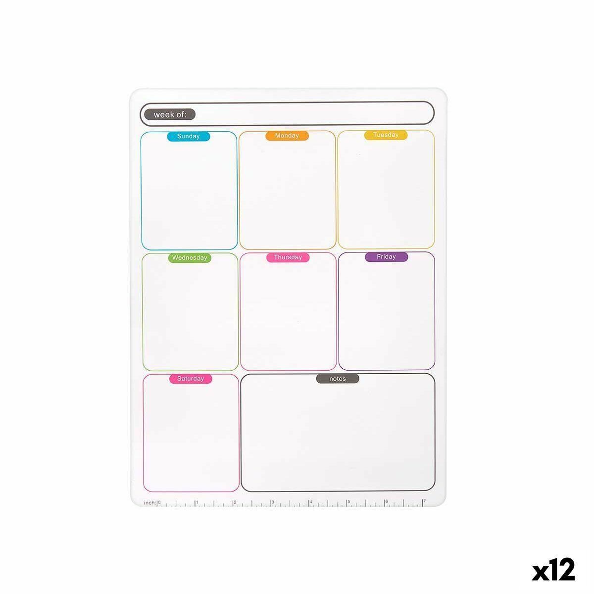 Planificador Semanal Pincello Blanco A4 22 x 33 x 0,5 cm Imán (12 Unidades)