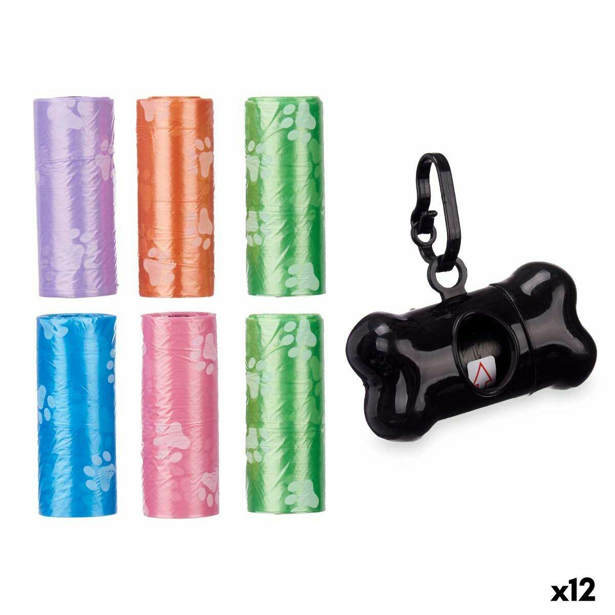 Dispensador de Bolsas para Mascotas Mascow Verde Rosa Violeta 8,5 x 28,5 x 2,5 cm 8,5 x 29 x 4 cm Set (12 Unidades)