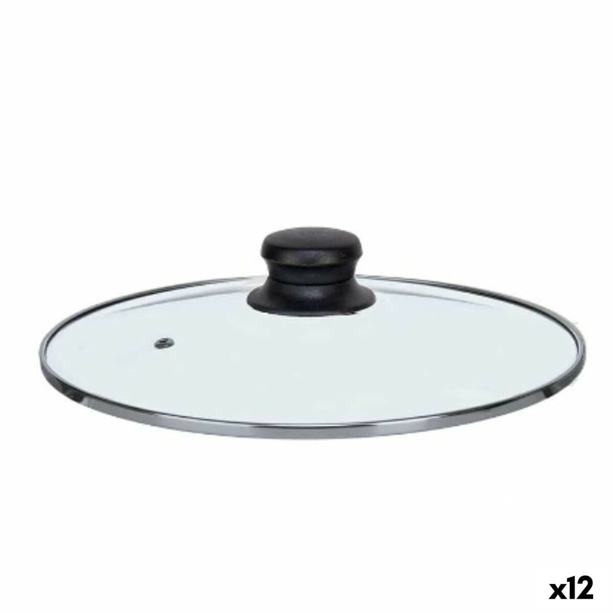 Tapa para Olla Kinvara Transparente Plateado Plata Metal Vidrio Acero Inoxidable Cristal Acero 22 cm 22,5 x 6 x 22,5 cm 22,5 x 5