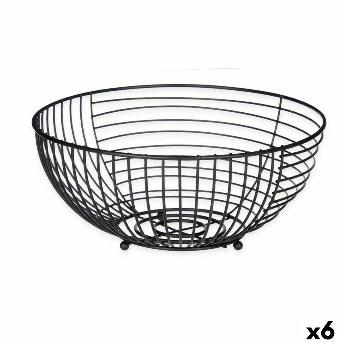Frutero Kinvara Negro Metal 28 x 12 x 28 cm (6 Unidades)