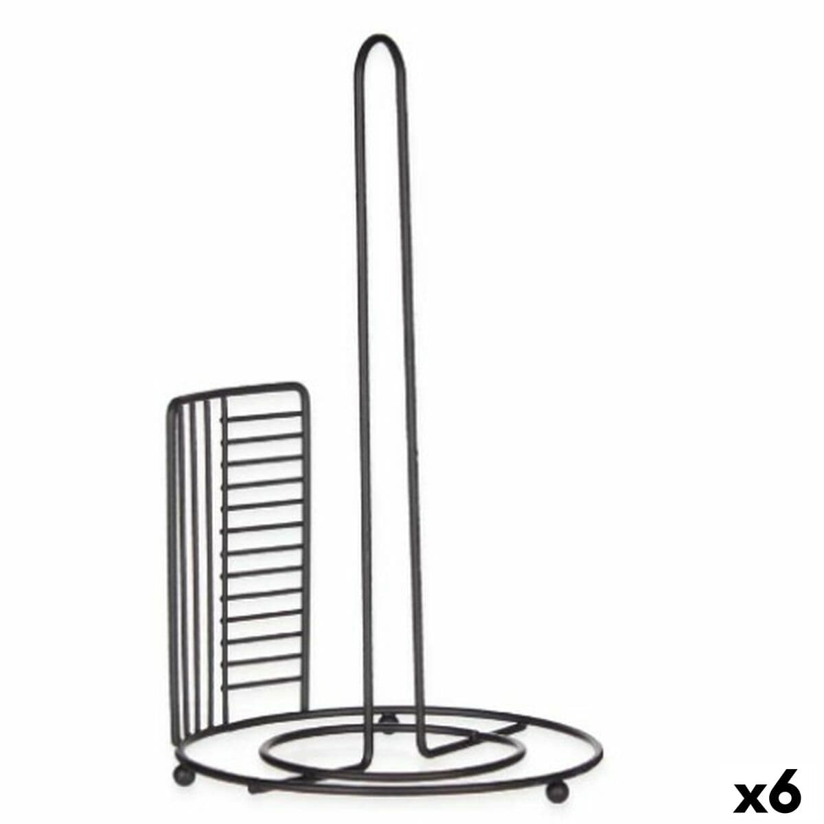 Portarrollo de Papel de Cocina Kinvara Negro Metal 18,5 x 31,5 x 18,5 cm 18,5 x 32,4 x 18,5 cm (6 Unidades)