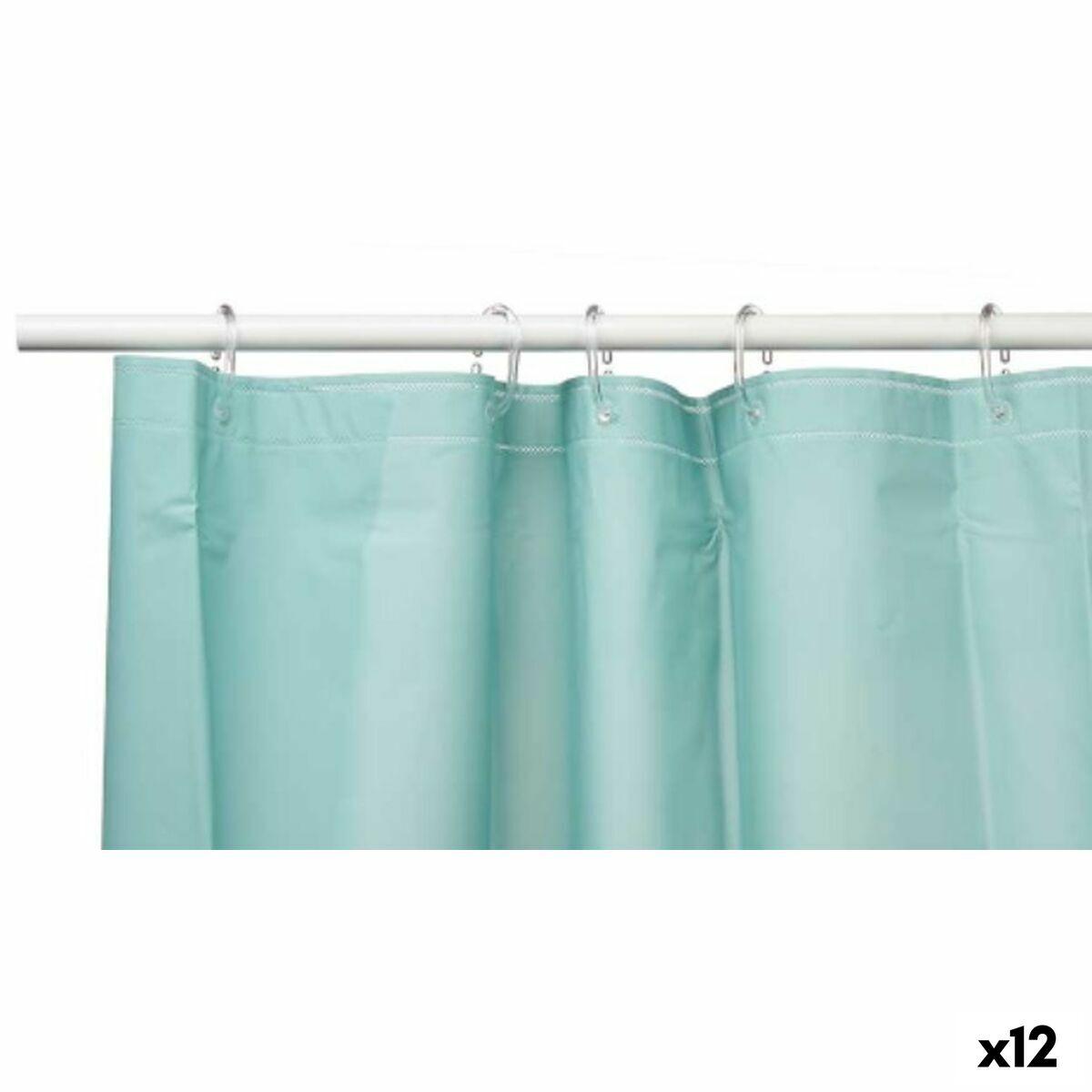 Cortina de Ducha Berilo Verde Polietileno EVA 180 x 180 cm (12 Unidades)