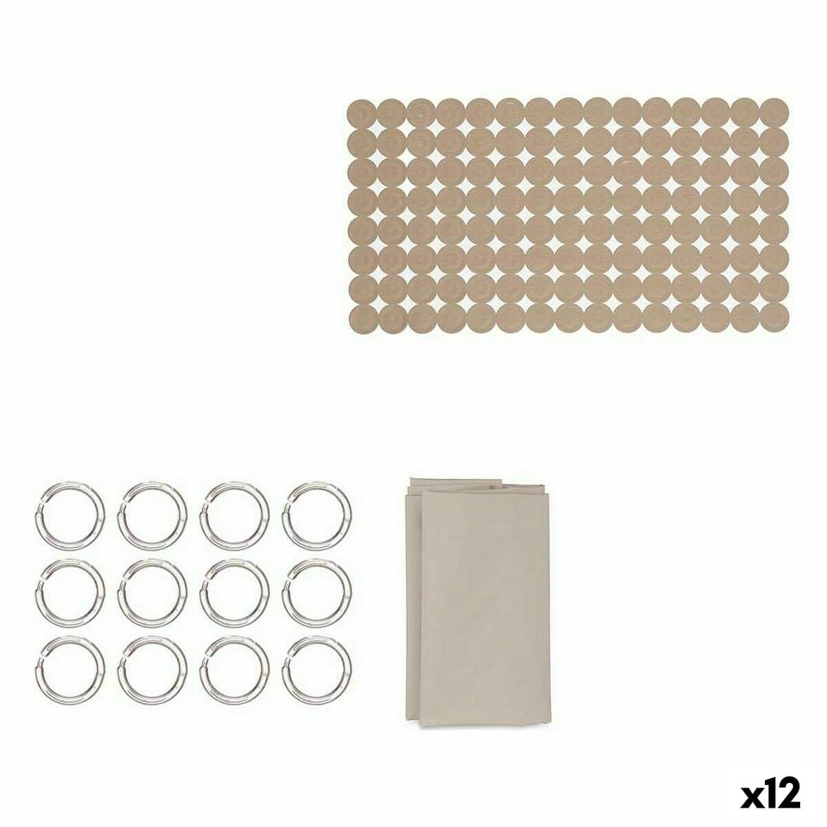 Set de Baño Berilo Beige PVC Polietileno EVA 28,5 x 43 x 6 cm (12 Unidades)