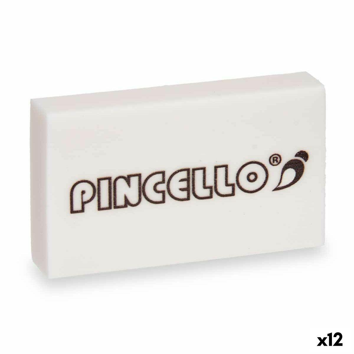Goma de borrar Pincello Blanco 9 x 16 x 1,5 cm (12 Unidades)