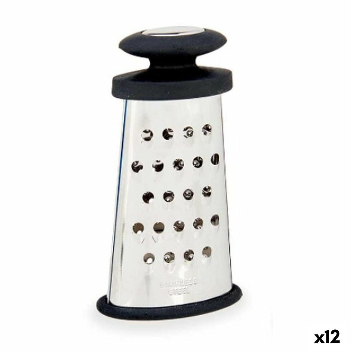 Rallador Kinvara Negro Plateado Plata Acero Inoxidable TPR 9 x 15,5 x 4,2 cm 8,2 x 15,5 x 4,2 cm (12 Unidades)
