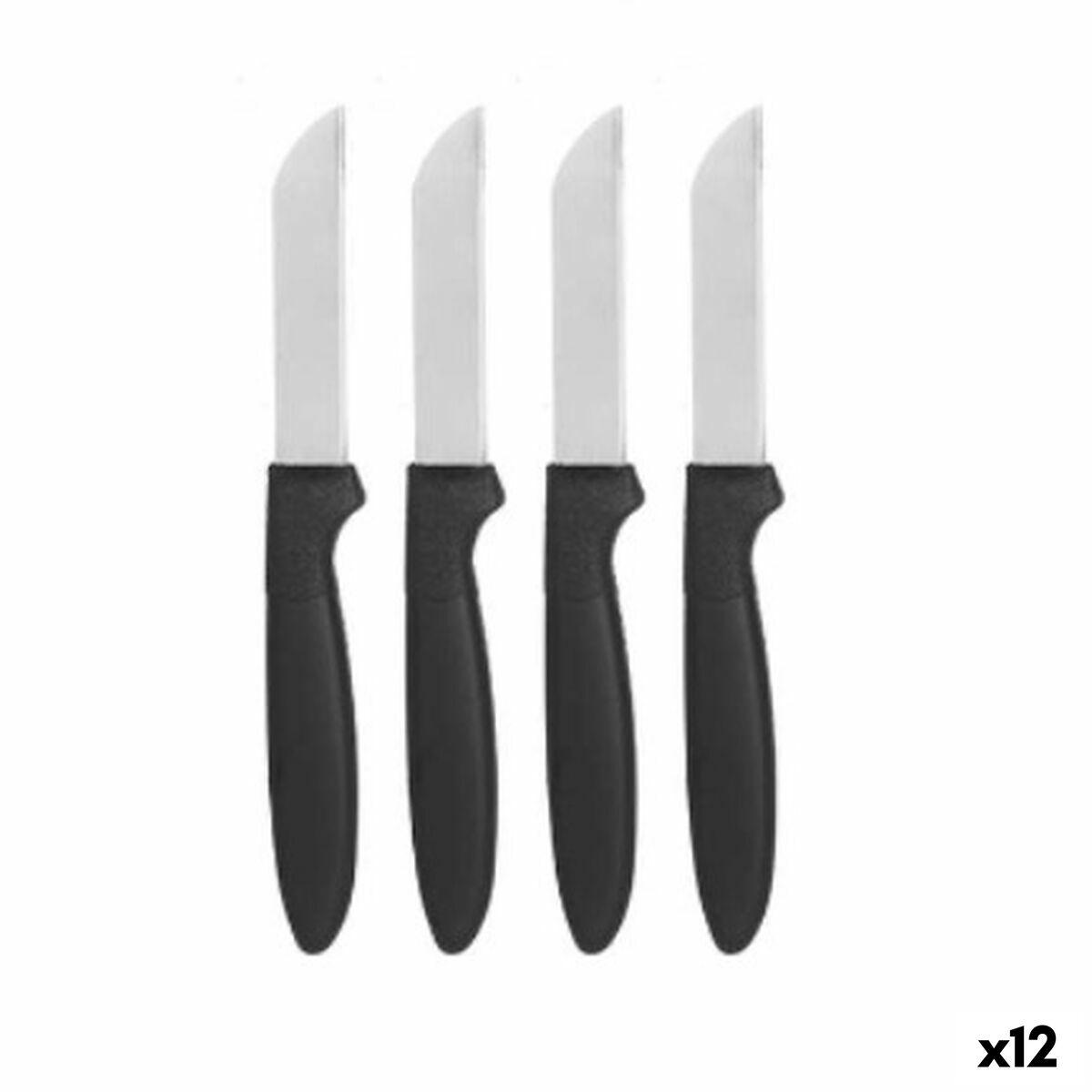 Set de Cuchillos Peladores Kinvara Negro Plateado Acero Inoxidable Polipropileno Plástico 17,2 cm 12,5 x 26,2 x 1 cm (12 Unidade