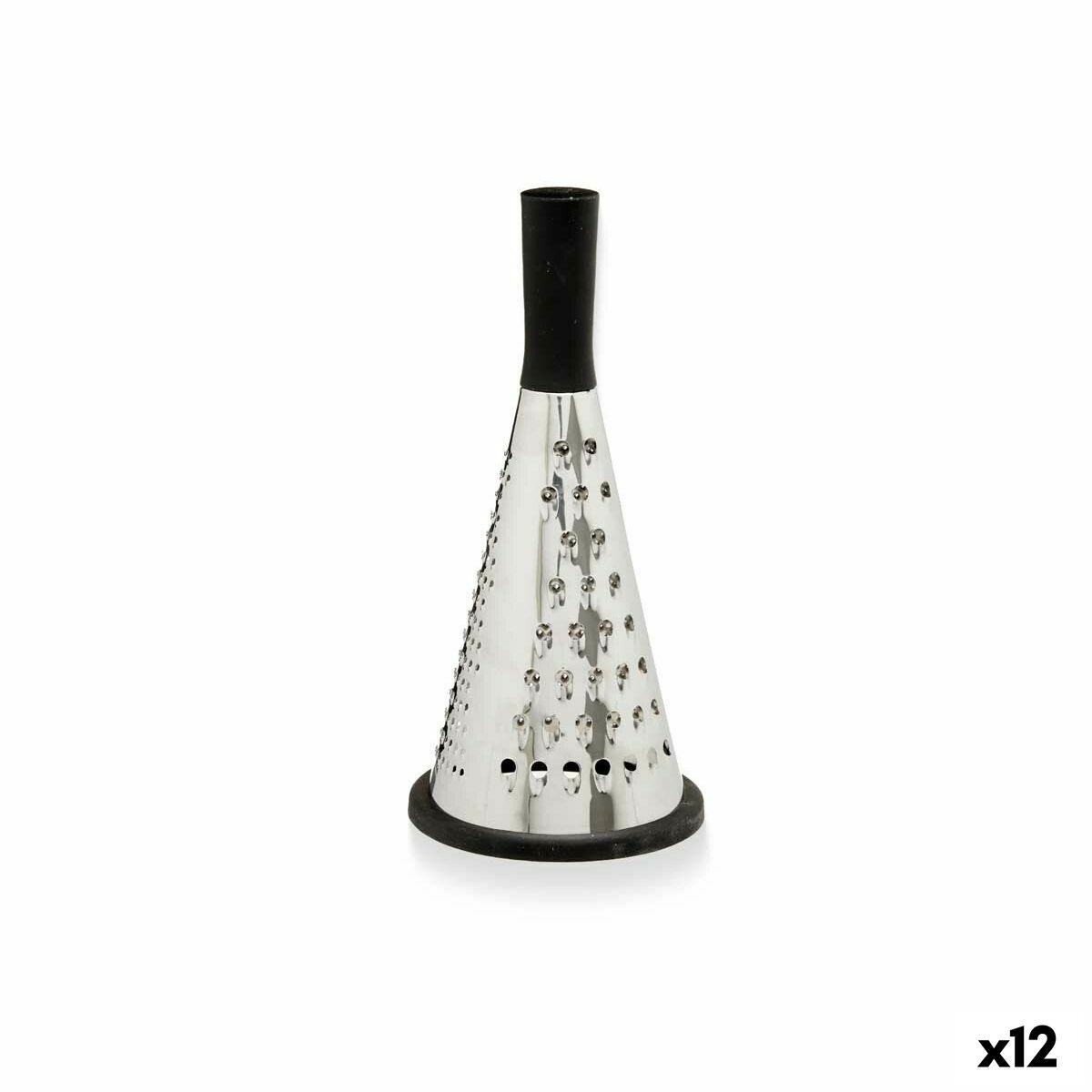 Rallador Kinvara Negro Plateado Plata Acero Inoxidable ABS TPR 11,5 x 24,5 x 11,5 cm (12 Unidades)