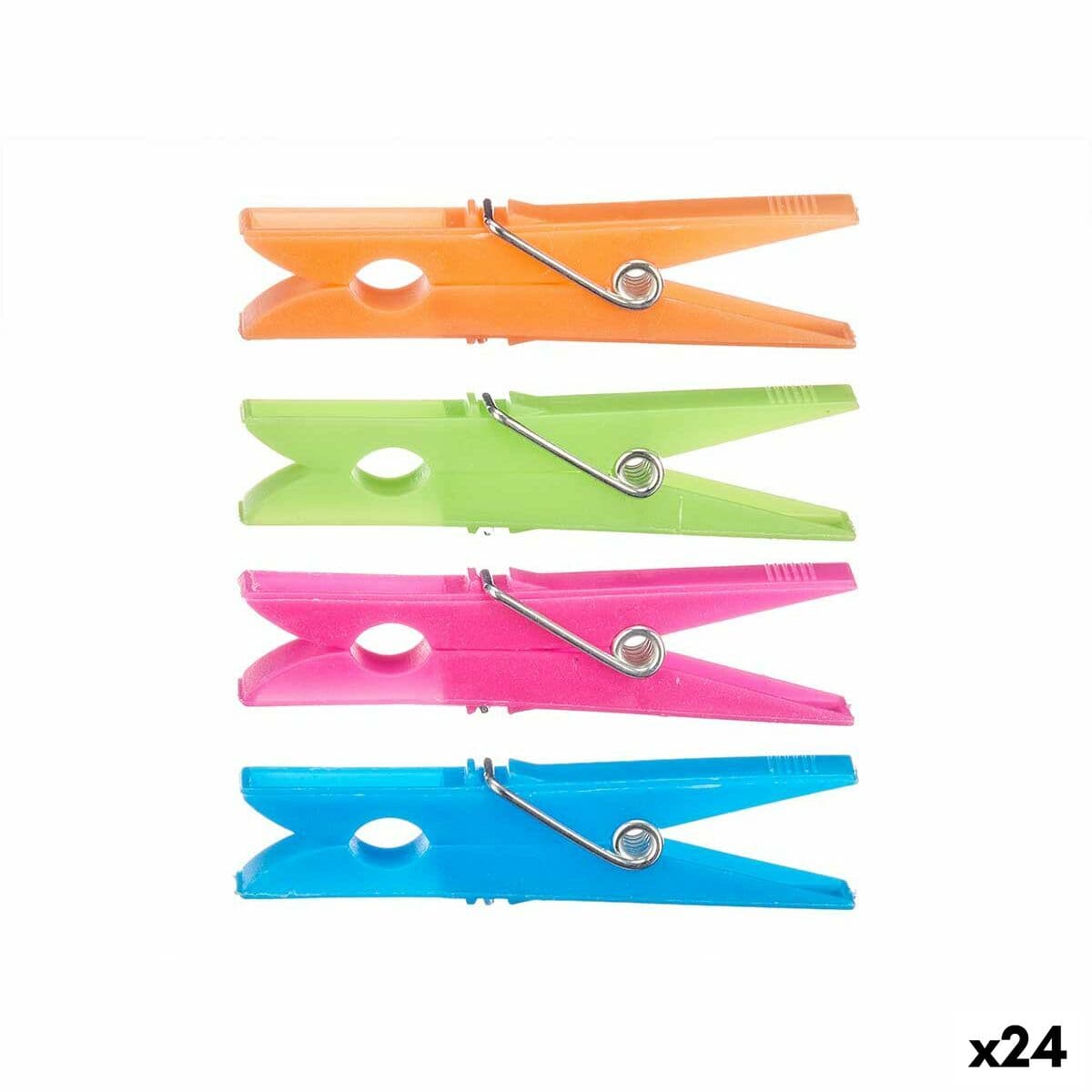 Pinzas para la Ropa Multicolor Plástico 7 x 1 cm 1 x 7 x 7 cm 10 x 20 x 3,5 cm 10 x 22 x 3,5 cm Set 24 Piezas (24 Unidades)