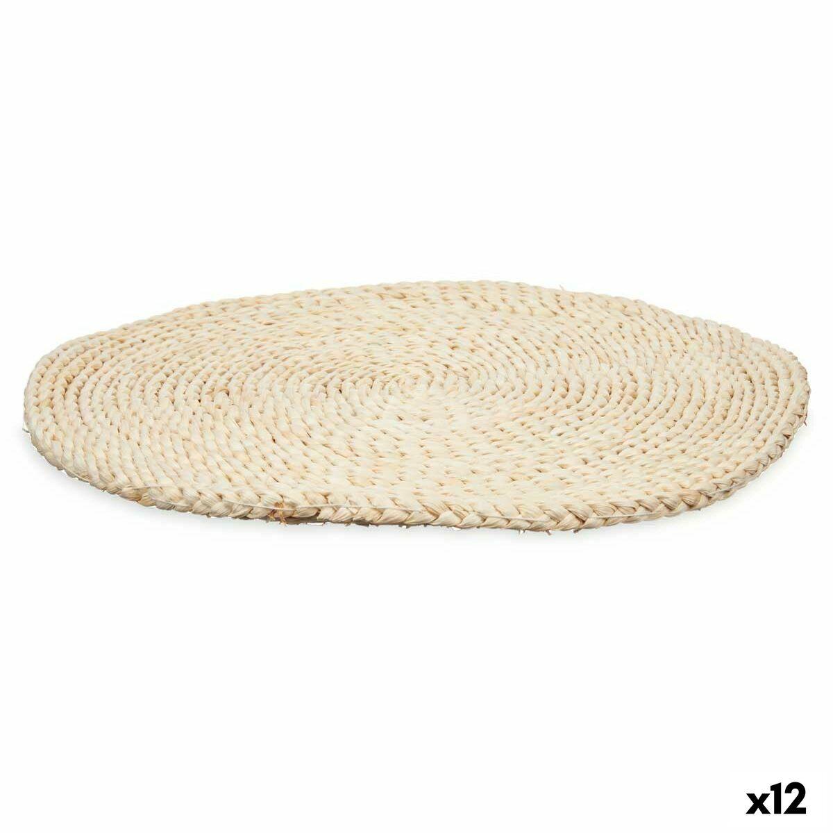 Salvamantel Kinvara Natural Esparto 39 x 2 x 39 cm 40 x 40 x 2 cm (12 Unidades)