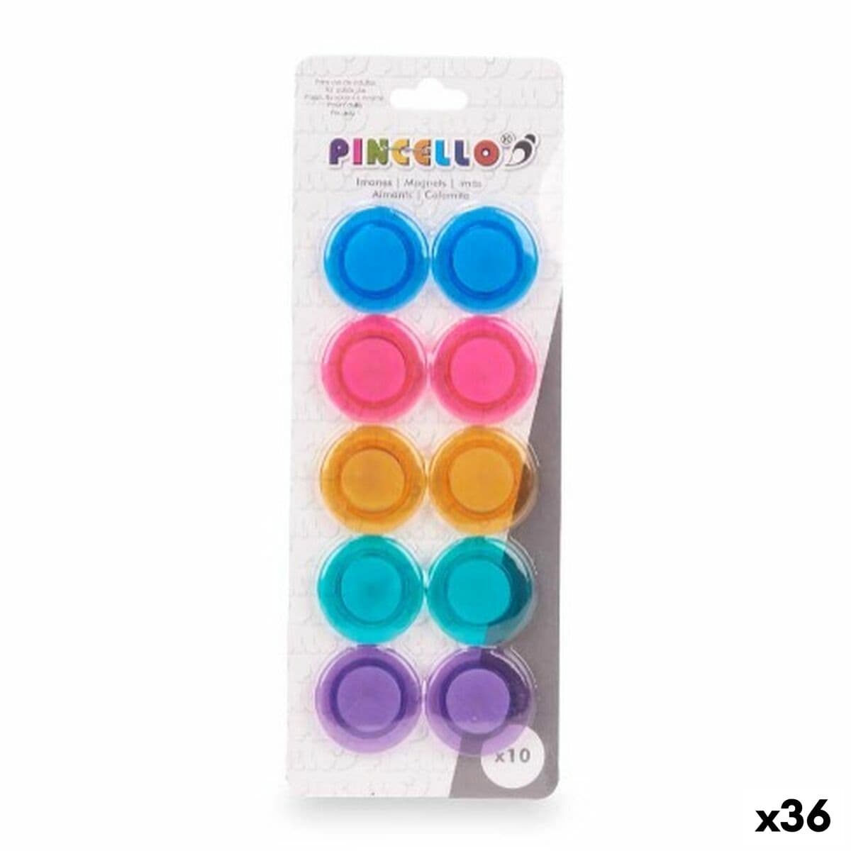 Imanes Pincello Mediano Multicolor (36 Unidades)