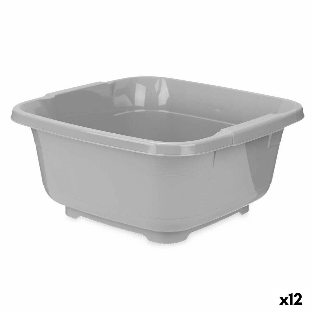 Barreño Kinvara Gris Plástico 11 L (12 Unidades)