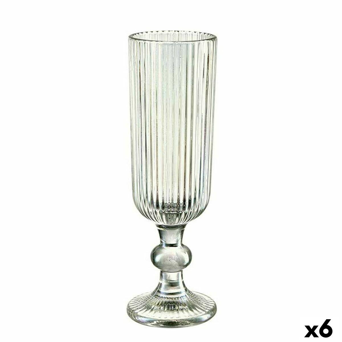 Copa de champán Vivalto Verde Vidrio 160 ml Rayas (6 Unidades)