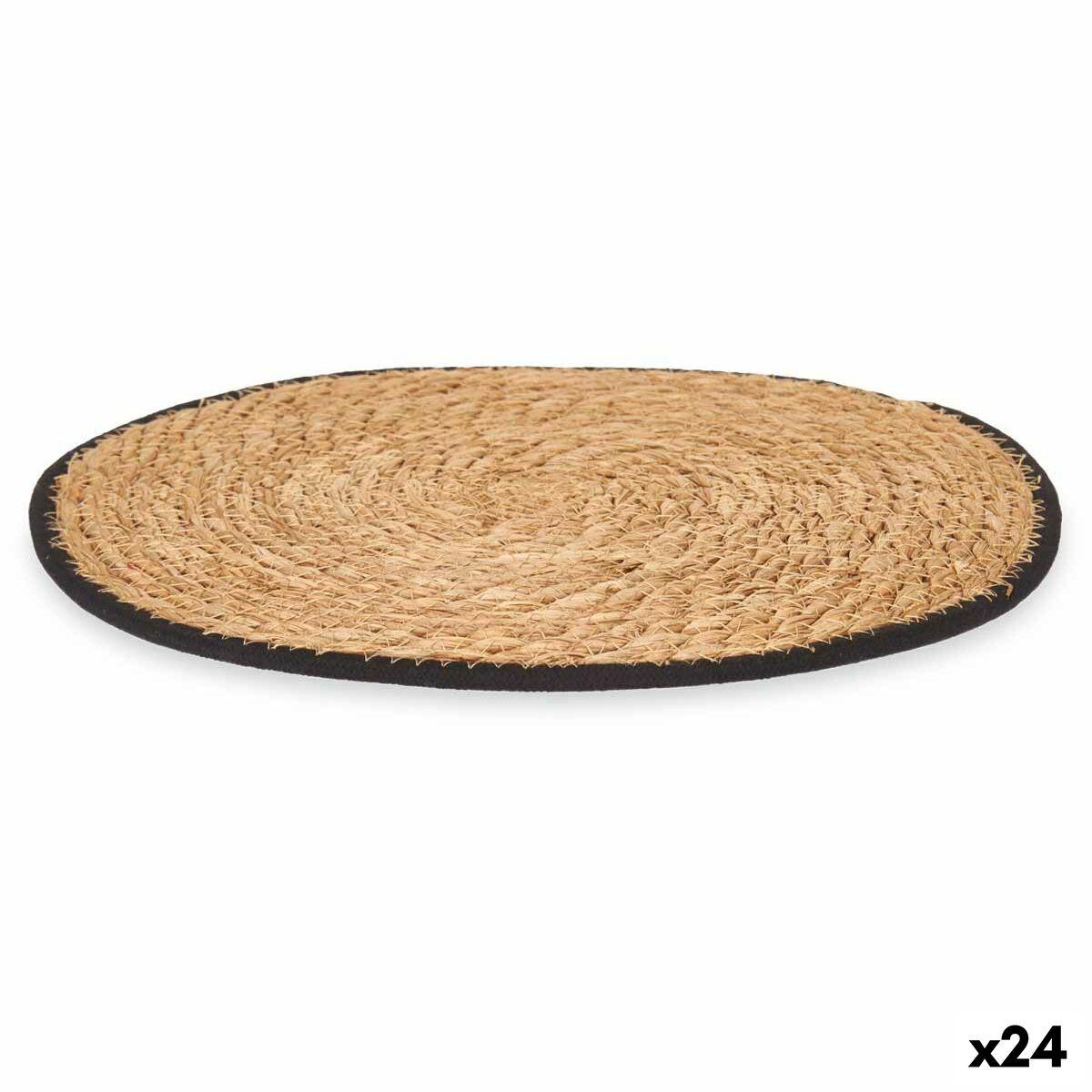 Salvamantel Kinvara Negro Algodón Algas marinas 35 x 0,6 x 35 cm (24 Unidades)
