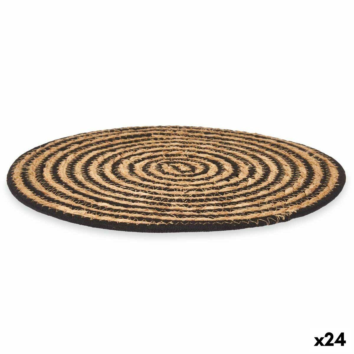 Salvamantel Kinvara Negro Algodón Algas marinas 35 x 0,6 x 35 cm (24 Unidades)