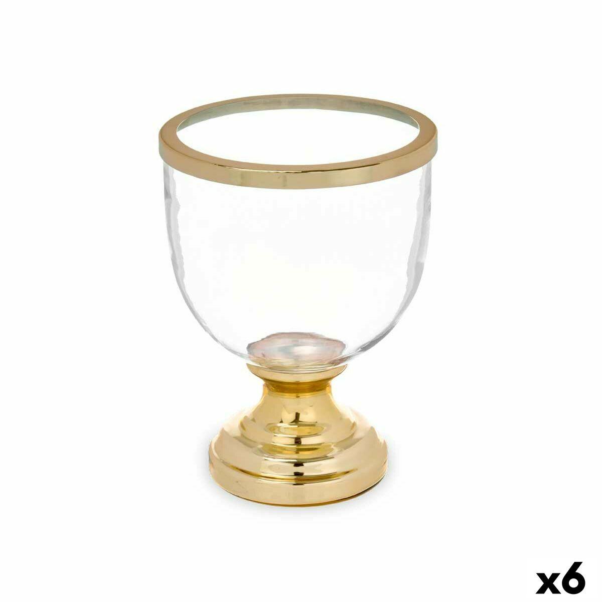 Portavelas Gift Decor Dorado Cristal Acero 17,3 x 23,5 x 17,3 cm Copa (6 Unidades)