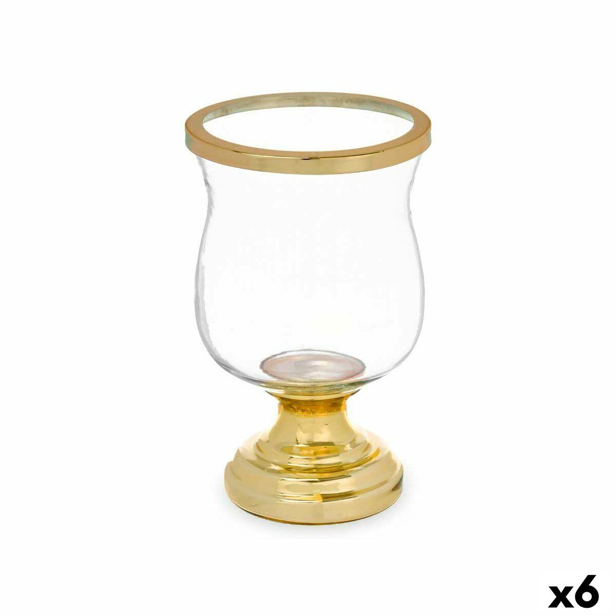 Portavelas Gift Decor Dorado Cristal Acero 15,5 x 26 x 15,5 cm Copa (6 Unidades)