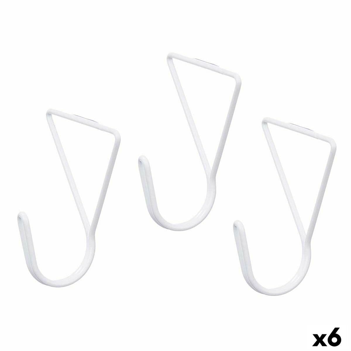 Colgadores Gift Decor Blanco Metal Triangular Set 3 Piezas (6 Unidades)