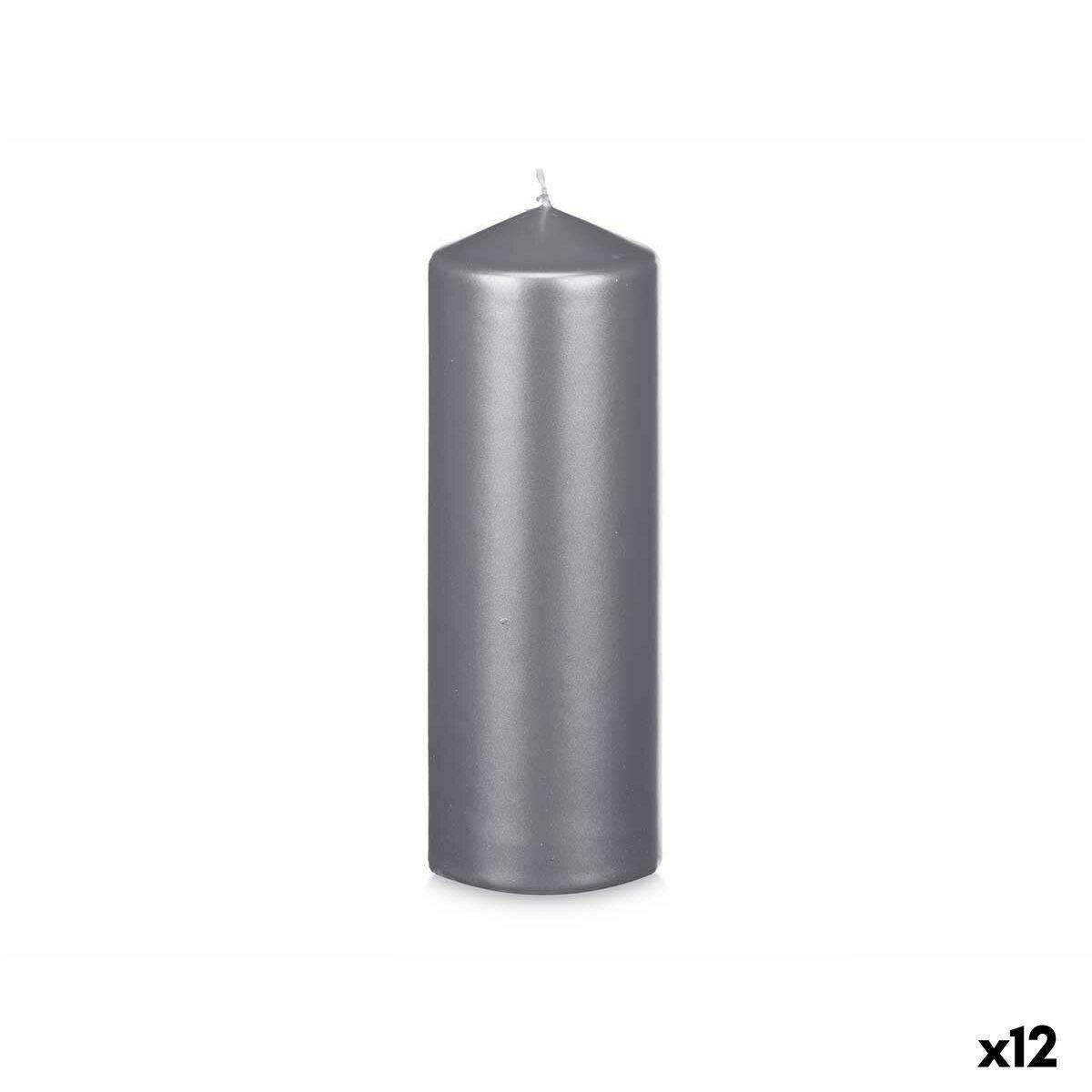 Vela Acorde Plateado 7 x 20 x 7 cm (12 Unidades)