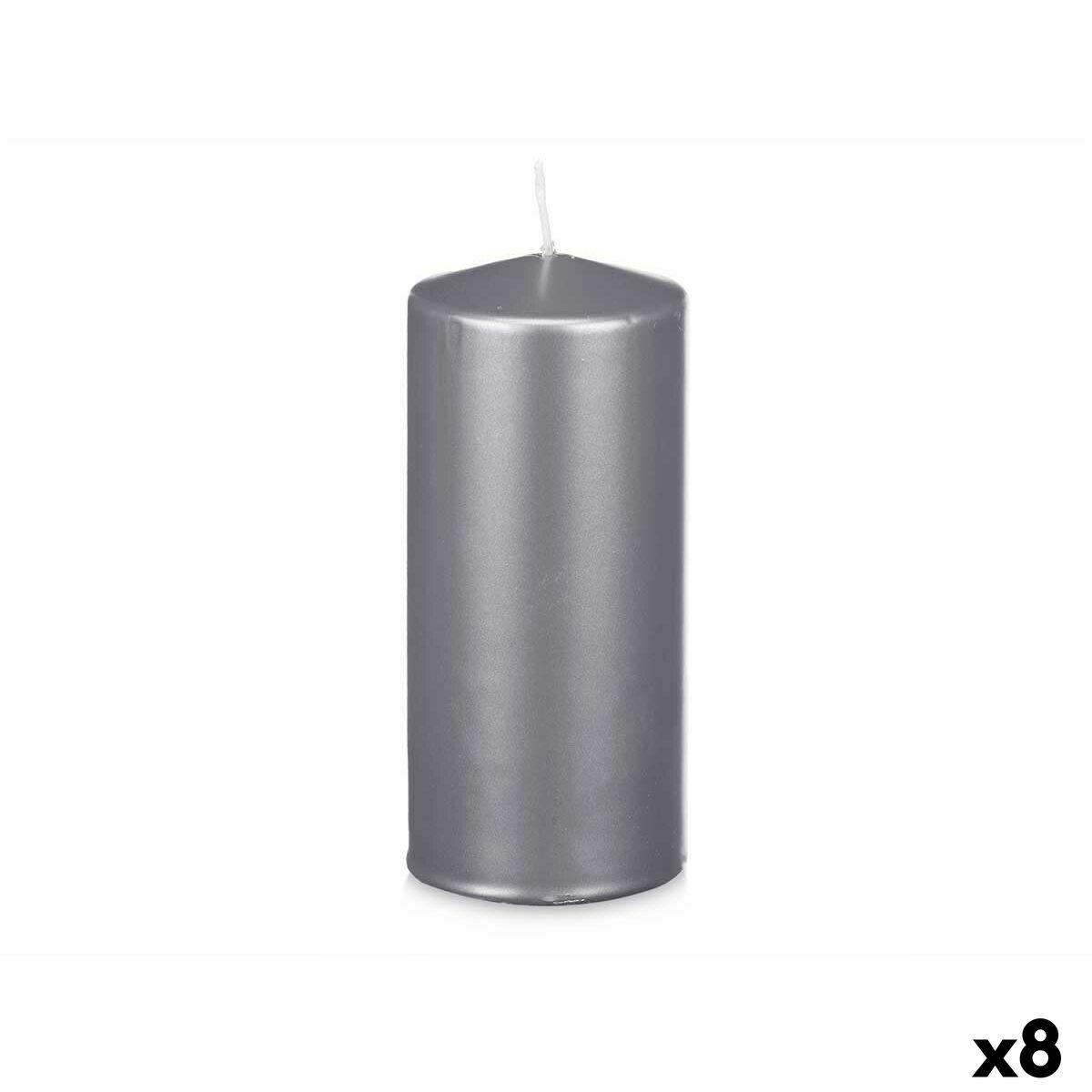 Vela Acorde Plateado 9 x 20 x 9 cm (8 Unidades)