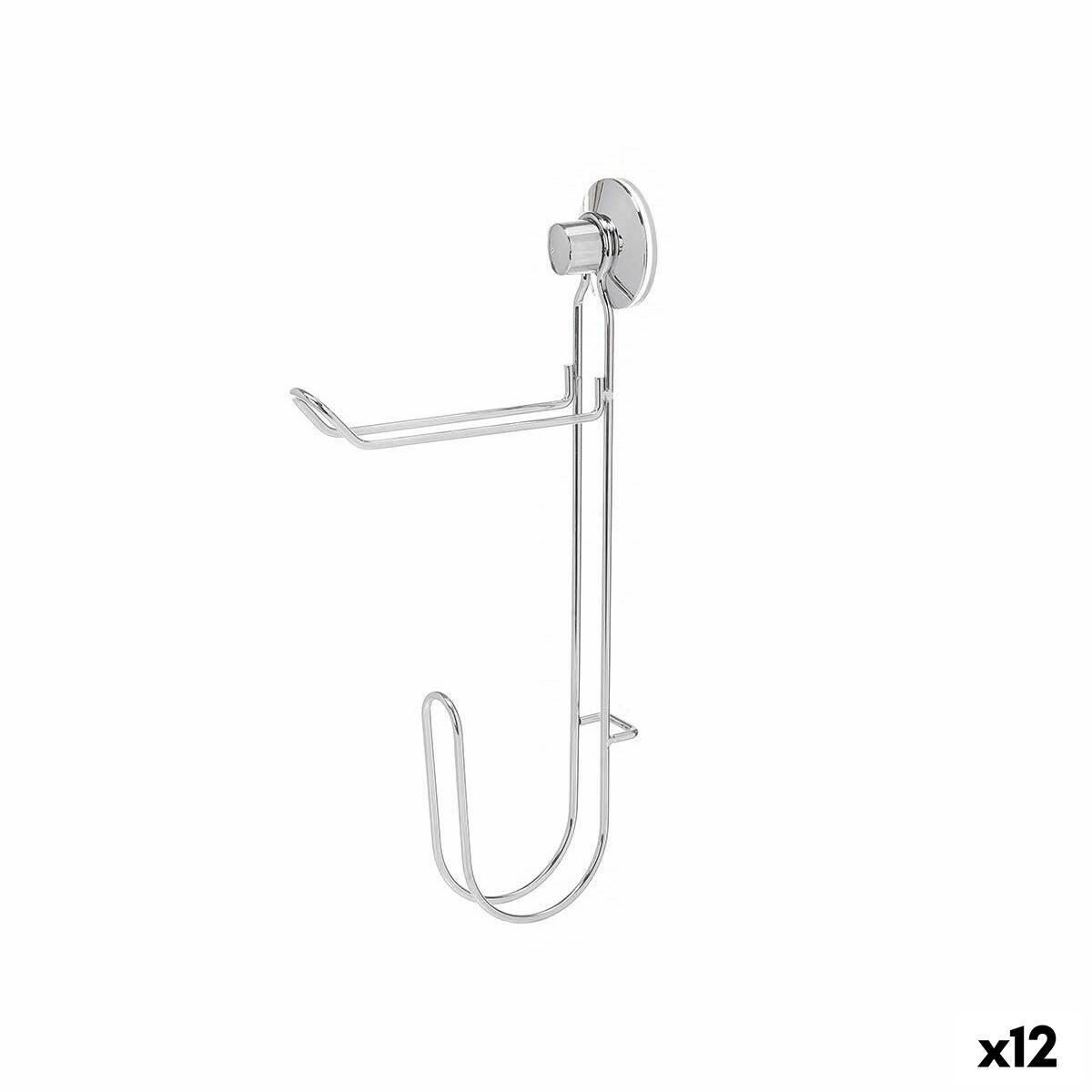 Portarrollos de Papel Higiénico Berilo Metal Acero ABS 3 x 32 x 15 cm Doble (12 Unidades)