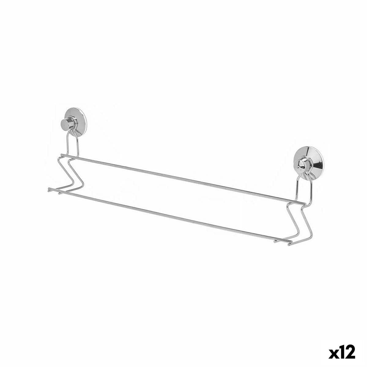 Toallero de barra Berilo Metal Acero ABS 54 x 15 x 6,5 cm Doble (12 Unidades)