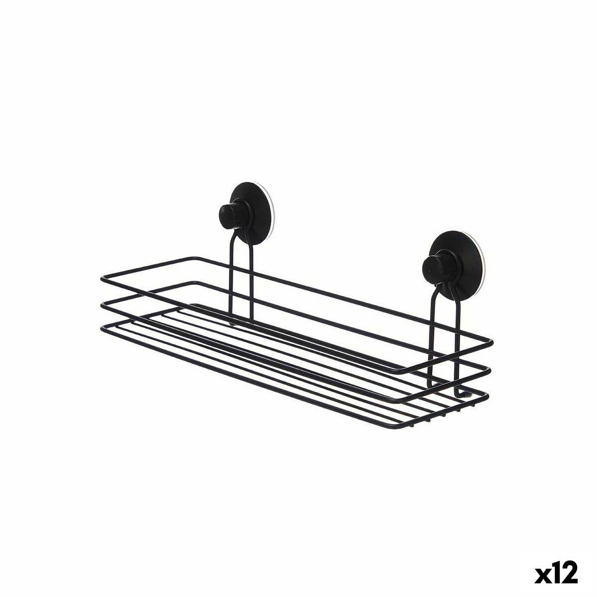 Soporte de Ducha Berilo Negro Acero ABS 35 x 13 x 13 cm (12 Unidades)