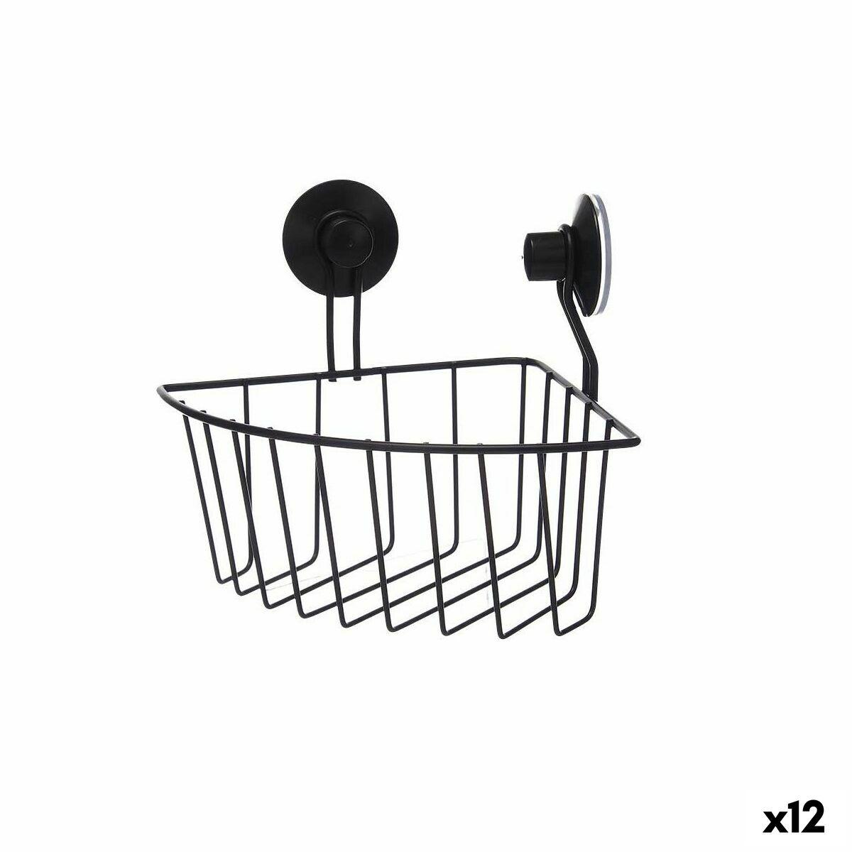 Soporte de Ducha Berilo Negro Acero ABS 13,5 x 17 x 3 cm (12 Unidades)