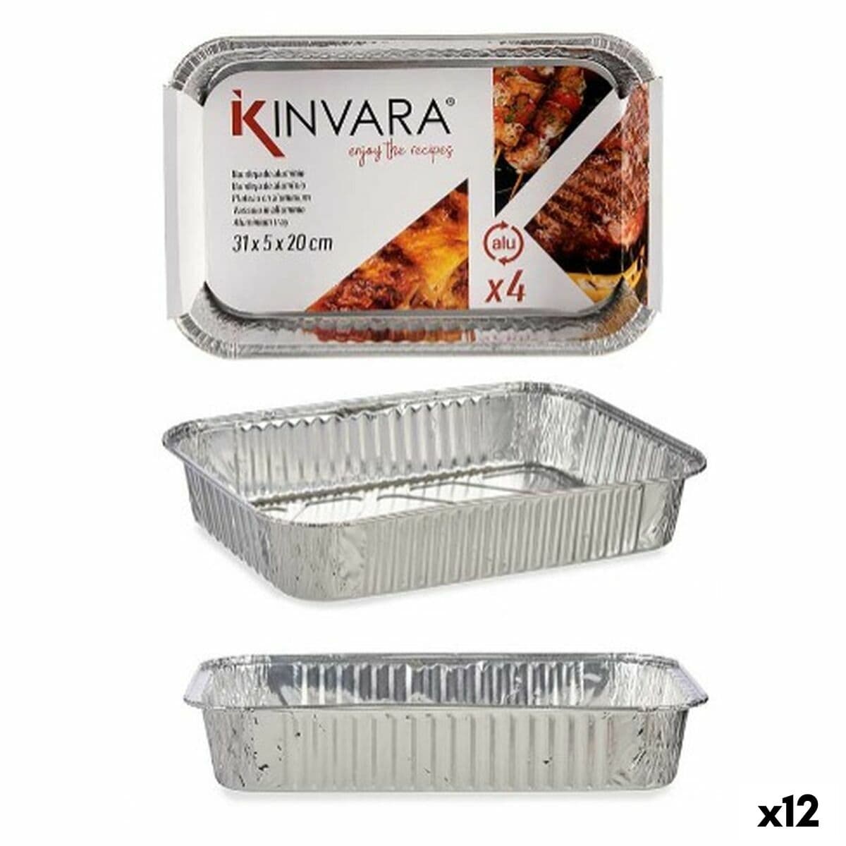 Juego de Bandejas Kinvara 12 Unidades 4 Piezas
