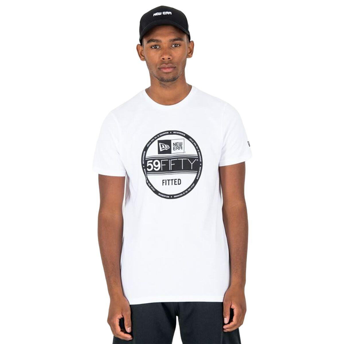 Camiseta de Manga Corta Hombre New Era Essential Visor Sticker Blanco